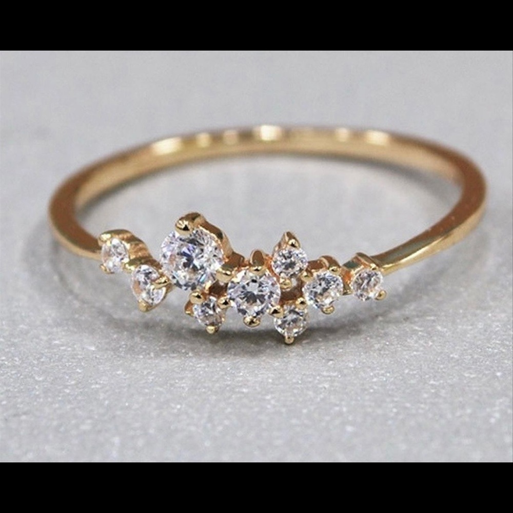 18 K Gold  925 Sterling Silver heart white Sapphire eternity ring